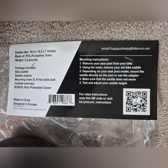 Bikeroo Extra Comfortable Black Bike Seat - Picture 7 of 7